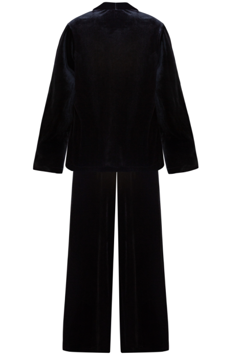 Костюм  "Люсиен", чёрный, бархат, жакет с брюками