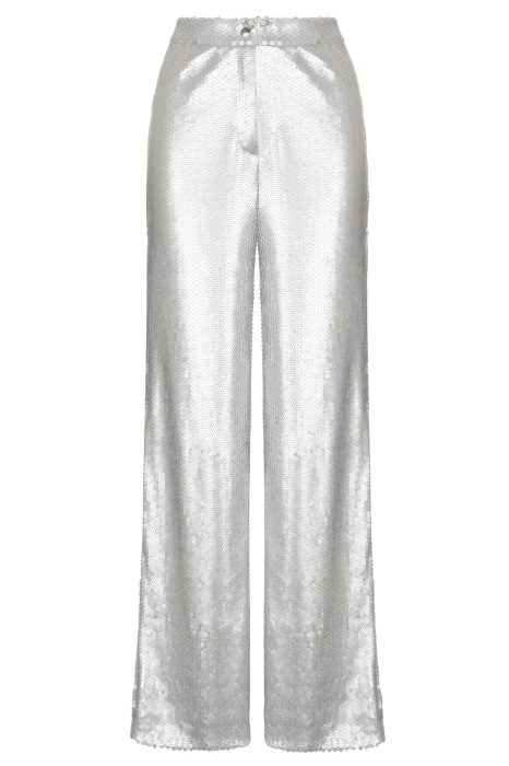Брюки "Джина" серебристые пайетки, палаццо
