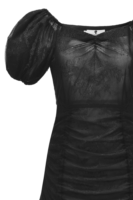 Платье "Лауретта" черное, мини, с кружевом