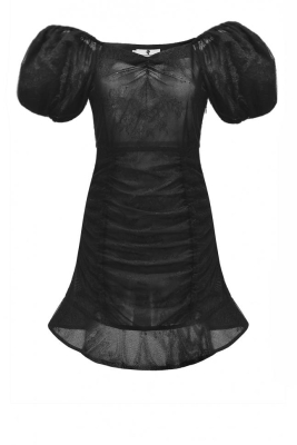 Платье "Лауретта" черное, мини, с кружевом