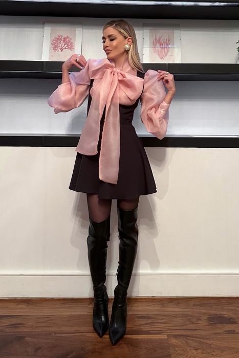 Сарафан "Олимпия" черный, эко-кожа