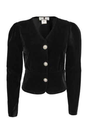 Пиджак - Жакет "Ида" черный, укороченый, бархат