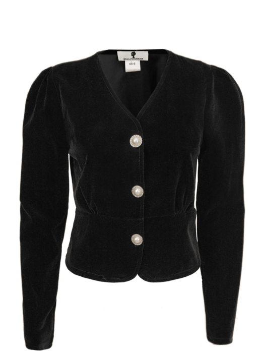 Пиджак - Жакет "Ида" черный, укороченый, бархат