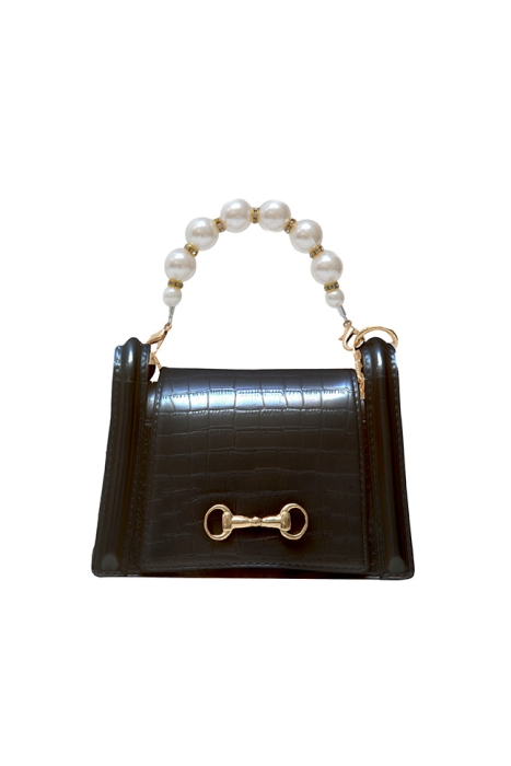 Сумка черная, мягкий силикон, золотистая фурнитура