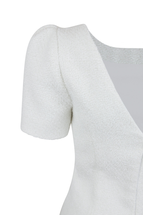 Платье "Оджи" белое, твид с люрексом