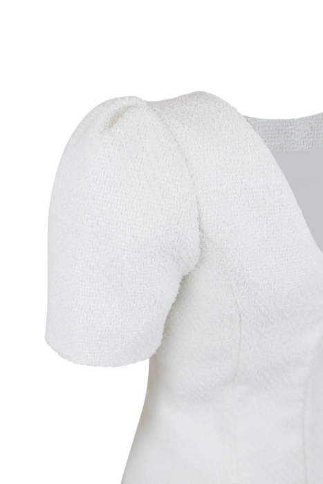 Платье "Оджи" белое, твид с люрексом