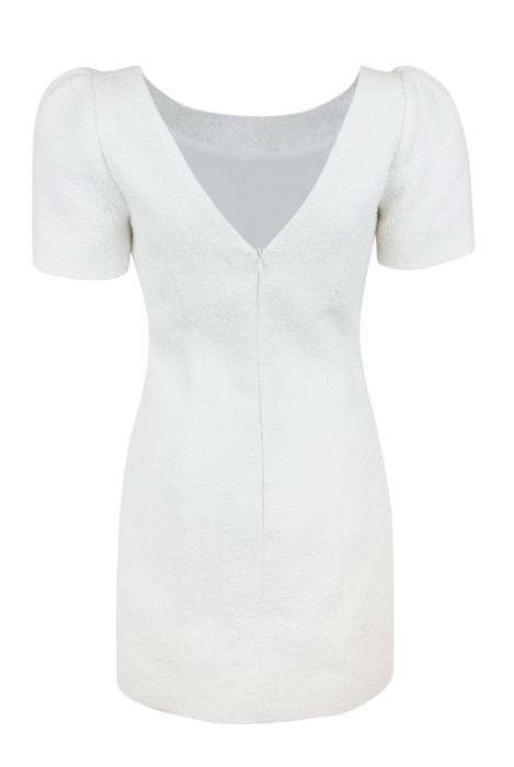 Платье "Оджи" белое, твид с люрексом