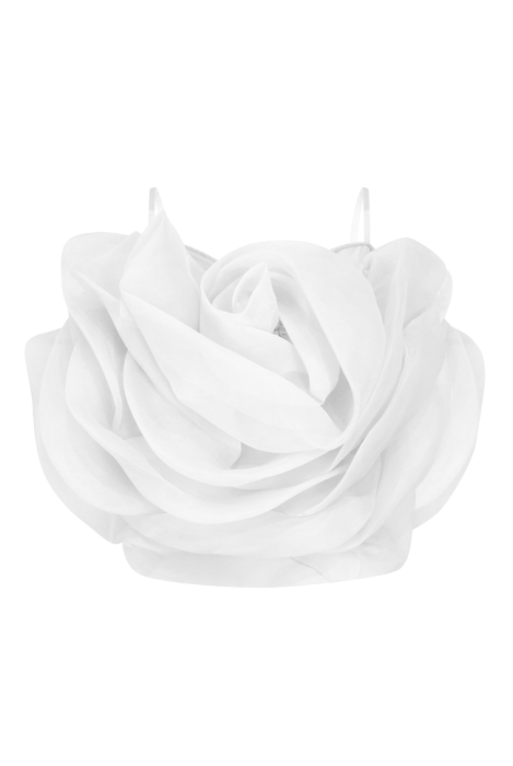 Топ-корсет, белый, один объемный цветок