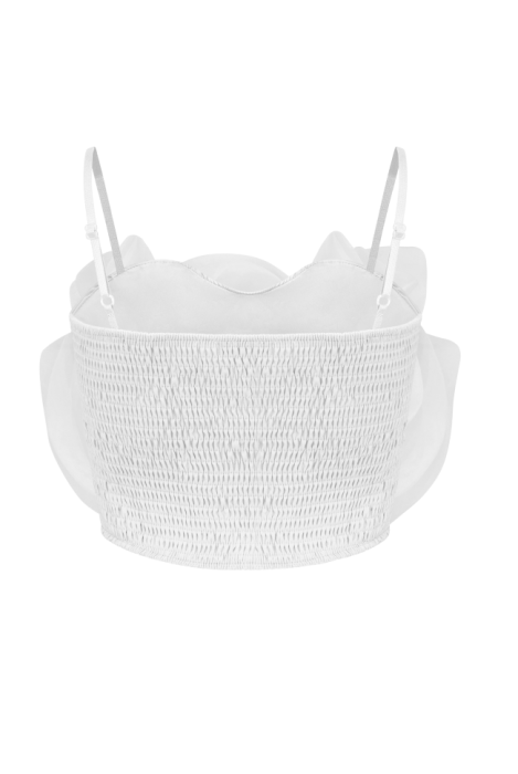 Топ-корсет, белый, один объемный цветок