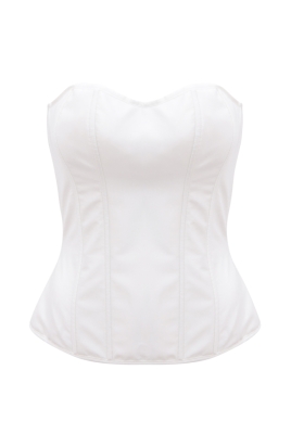 Корсет - пояс белый, высокий, атлас (шелк), на завязках