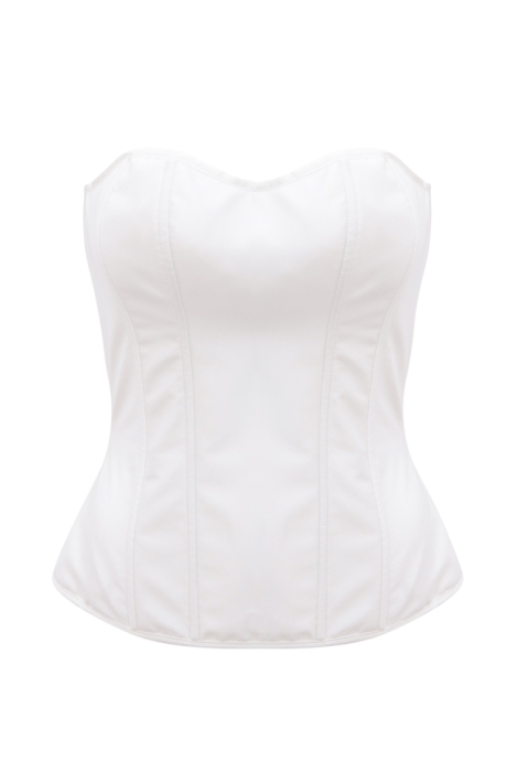 Корсет - пояс белый, высокий, атлас (шелк), на завязках