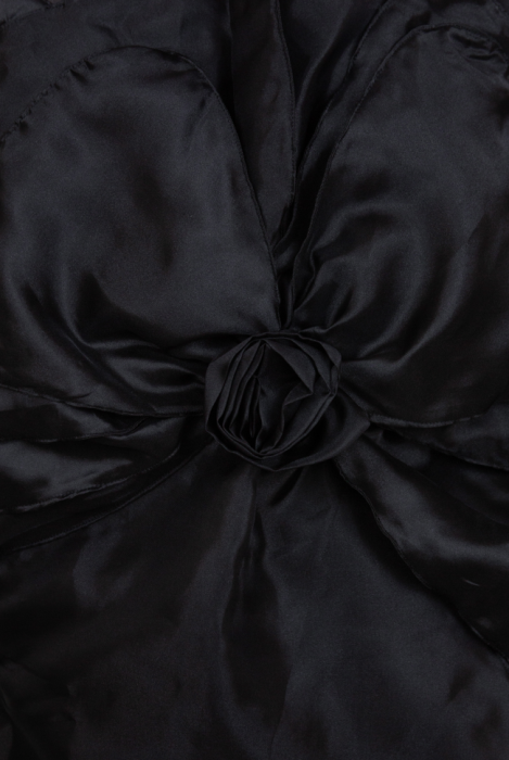 Платье-цветок "Камелия", мини, чёрное, органза, ручная работа