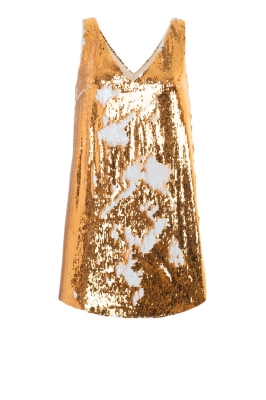 Платье "Розали" золотисто - белое, пайетки