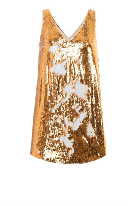 Платье "Розали" золотисто - белое, пайетки