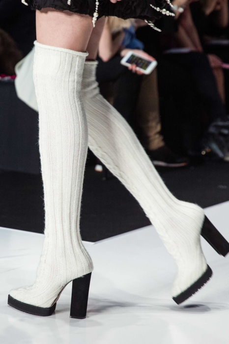 Ботфорты вязаные белые