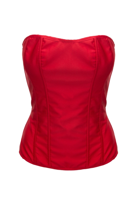 Корсет - пояс красный, высокий, атлас (шелк), на завязках