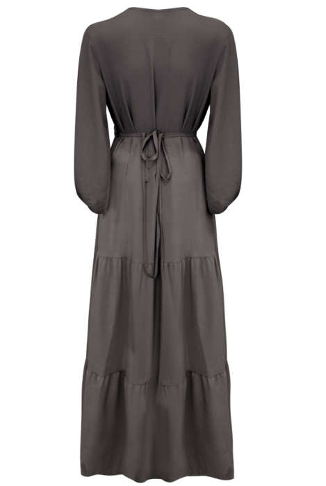 Платье - Халат "Татин" Графит ,На Распах,Макси + Цветок