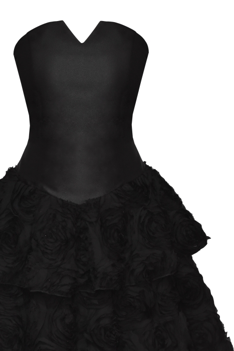 Платье "Маргарет" черное, черные розы