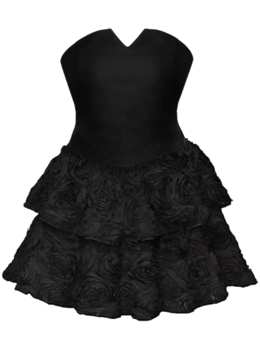 Платье "Маргарет" черное, черные розы