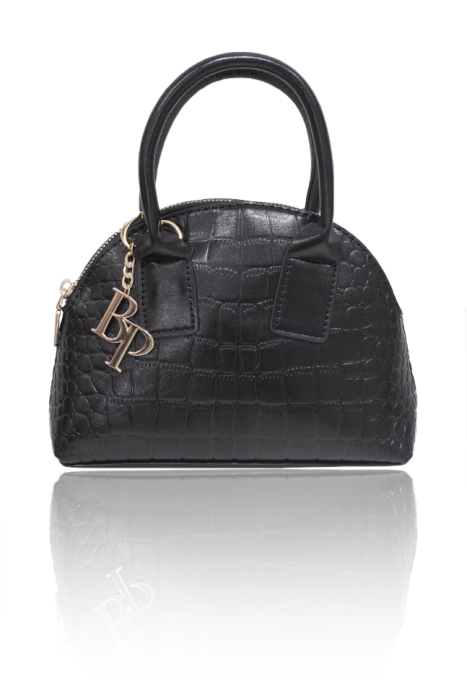 Сумка "Риччи" черная, эко-кожа, имитация кожи крокодила