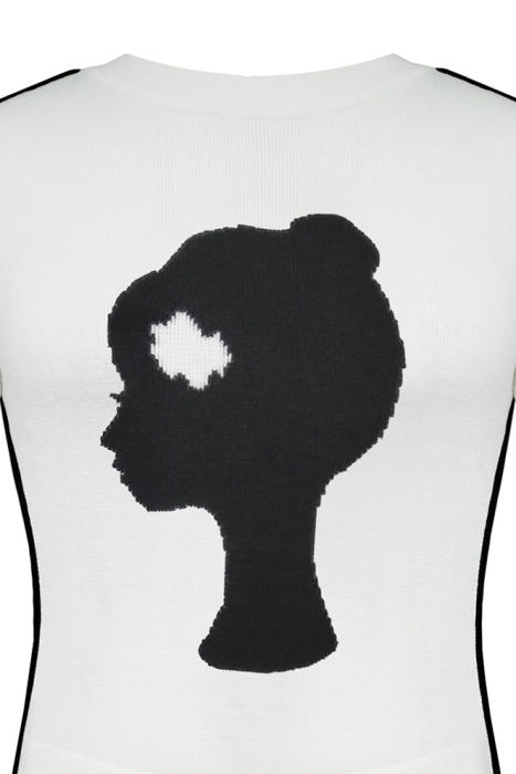 Джемпер "Овэлла" белый с черным, вязаный