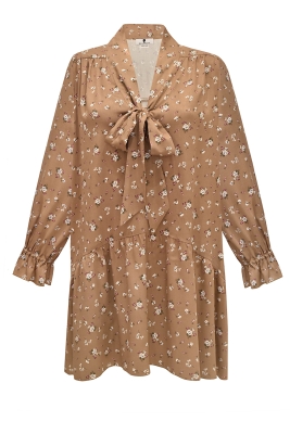Платье "Салли" бежевое, цветочный принт