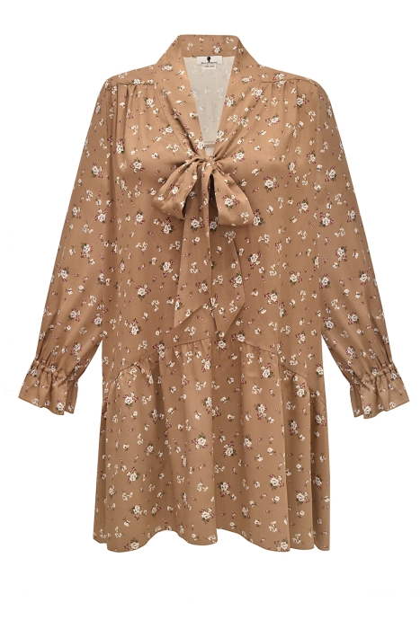 Платье "Салли" бежевое, цветочный принт