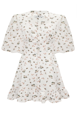 Платье "Эрнеста" белое, цветочный принт