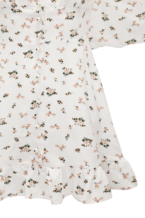 Платье "Эрнеста" белое, цветочный принт