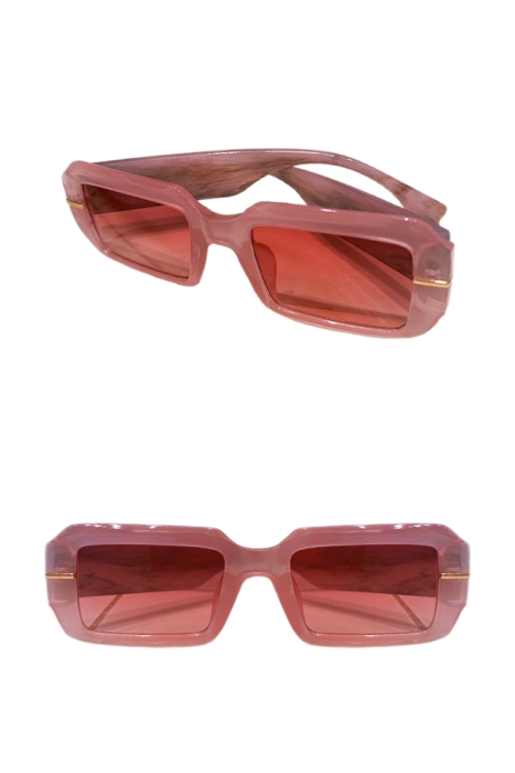 Очки солнцезащитные, пудровая оправа, розовые линзы