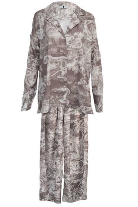 Костюм - пижама "Паскаль" молочный, бежевый принт "прованс"