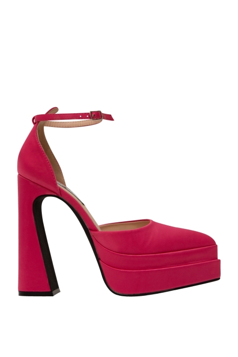 Туфли фуксия, атласные, на платформе