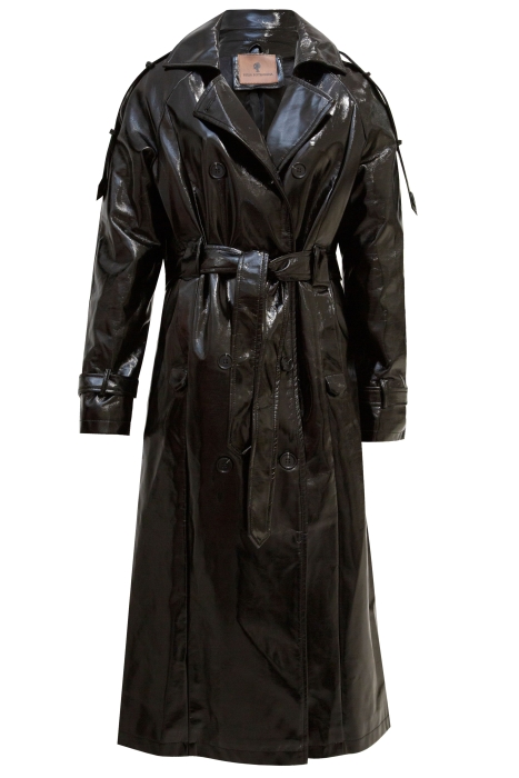 Тренч "Федерикo" черный, эко-кожа лак