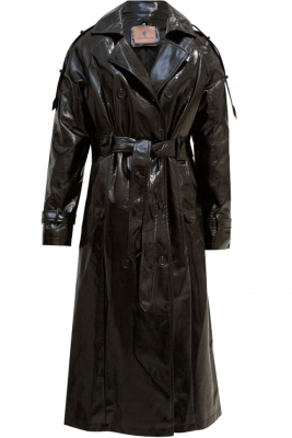 Тренч "Федерикo" черный, эко-кожа лак