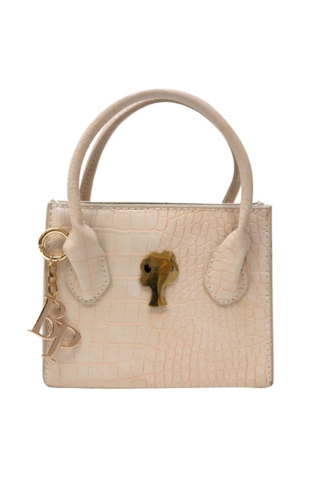 Сумка "Лана" нюдовая, имитация кожи крокодила, эко-кожа