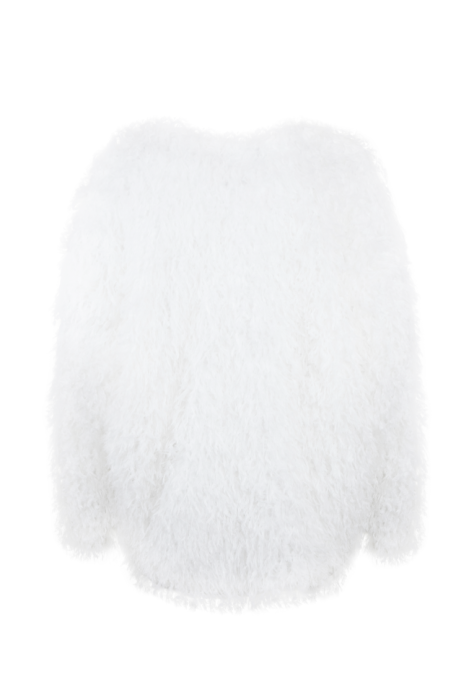 Свитшот (кофта) "Перья" белый, пушистый