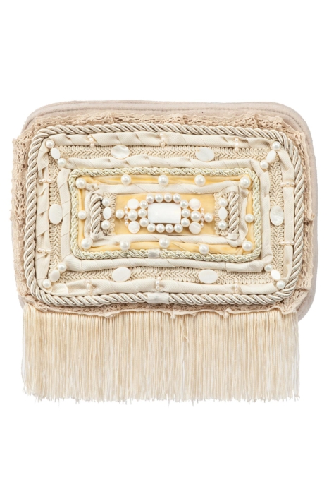 Ридикюль квадратный  молочный "жемчуг"