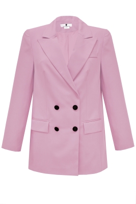 Пиджак - жакет "Дионис" пепельно-розовый, двубортный