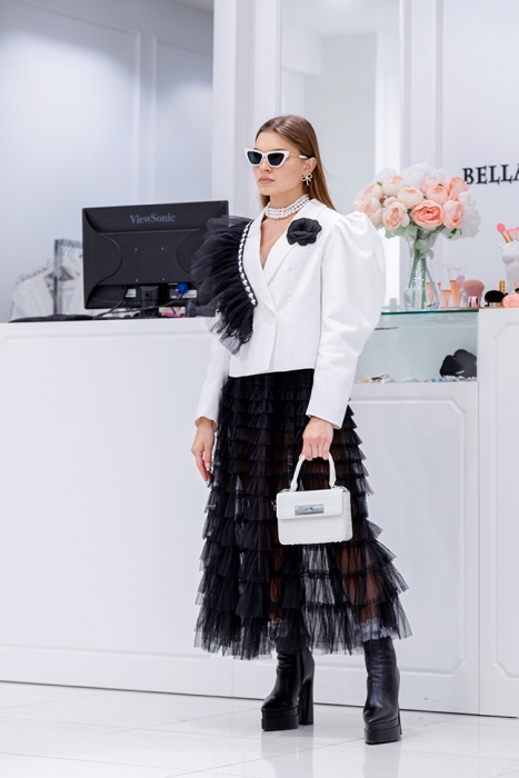 Сумка "Илия" белая, эко-кожа, имитация кожи крокодила