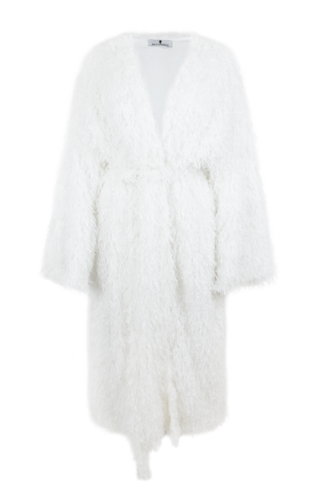 Кардиган "Перья" белый, пушистый