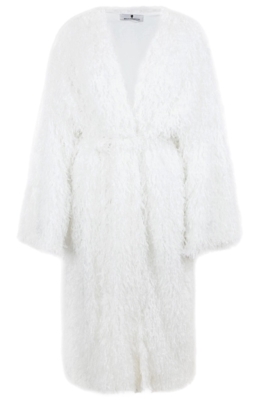 Кардиган "Перья" белый, пушистый