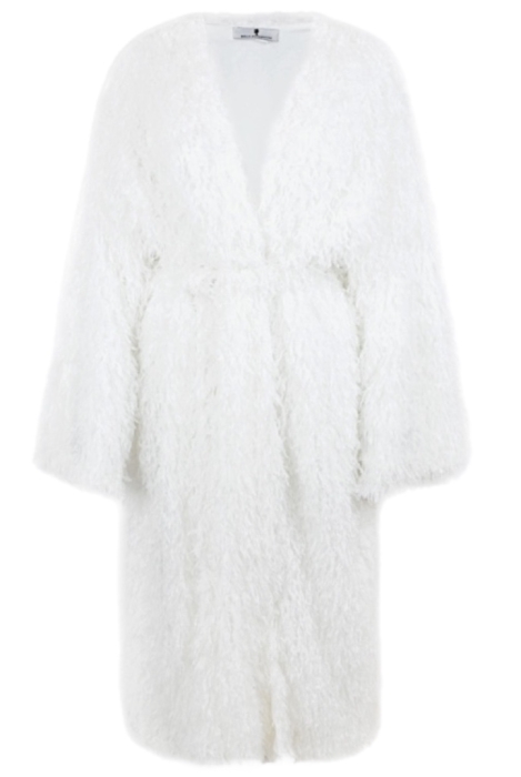 Кардиган "Перья" белый, пушистый