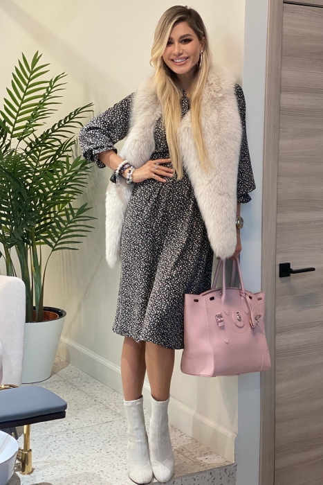 Платье "Маритта" черное, принт цветы