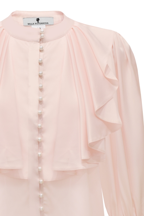Блуза "Рузанна" пудровая (нежно-розовая), атлас