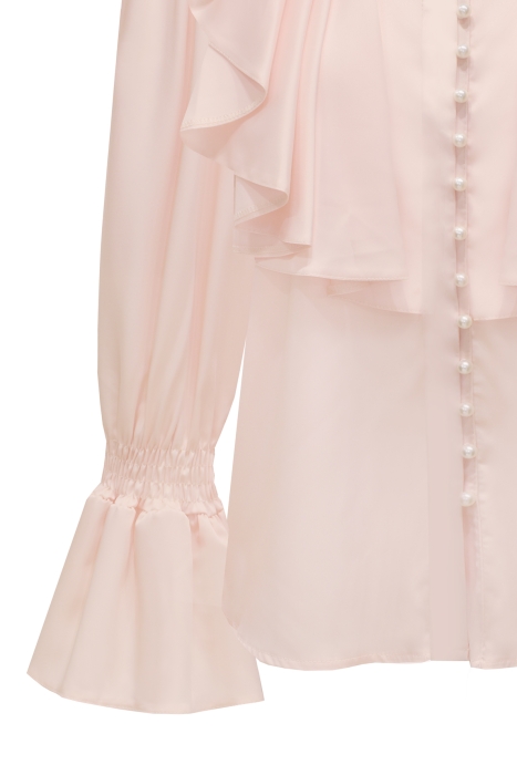 Блуза "Рузанна" пудровая (нежно-розовая), атлас