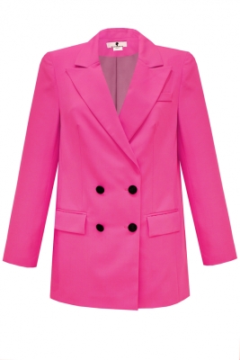 Пиджак - жакет "Дионис" фуксия (ярко-розовый), двубортный