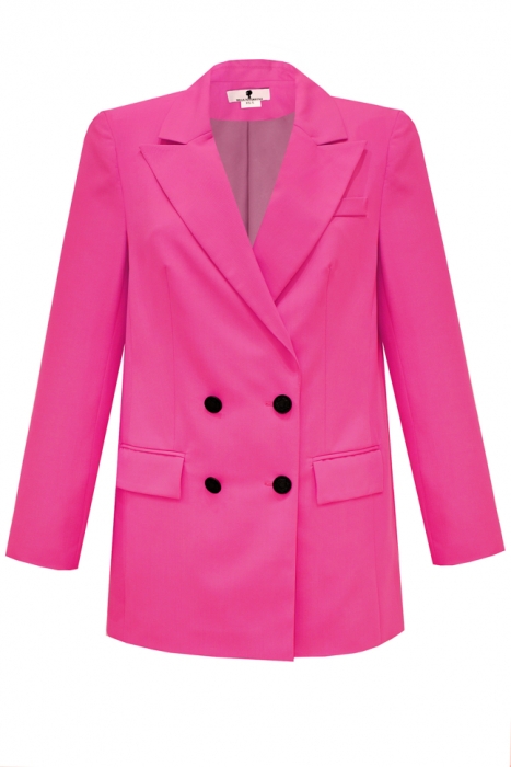 Пиджак - жакет "Дионис" фуксия (ярко-розовый), двубортный