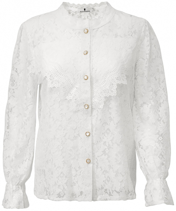 Блуза "Витория" белая, кружево, на пуговицах