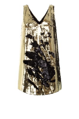 Платье "Розали" золотистое - черное, пайетки