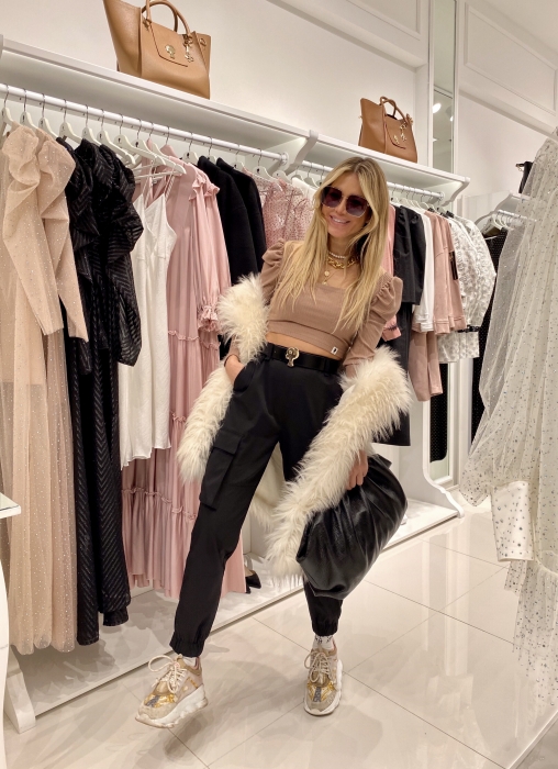 Кроп-водолазка "Юджин", пудровая